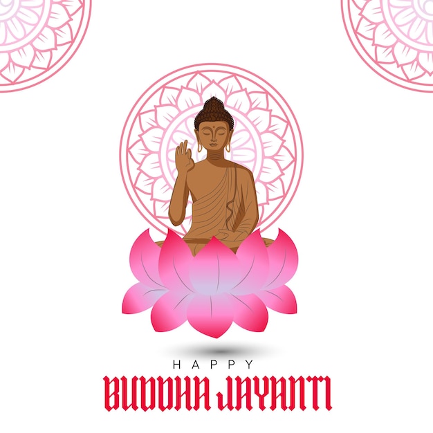 Szczęśliwy Budda Jayanti projekt kwiatu lotosu