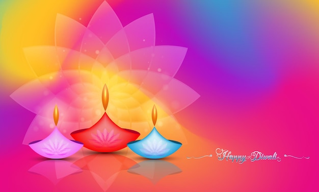 Szczęśliwy Diwali Festival Of Lights India Celebration Kolorowy Szablon. Graficzny Projekt Indyjskiego Banera