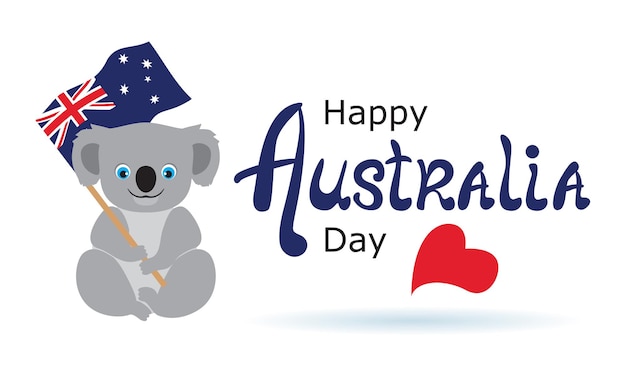 Szczęśliwy Dzień Australii Kartka Z Uroczym Niedźwiedziem Koala