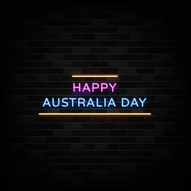 Szczęśliwy Dzień Australii Neon Znak