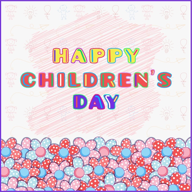 Szczęśliwy Dzień Dziecka Tło Z Napisem