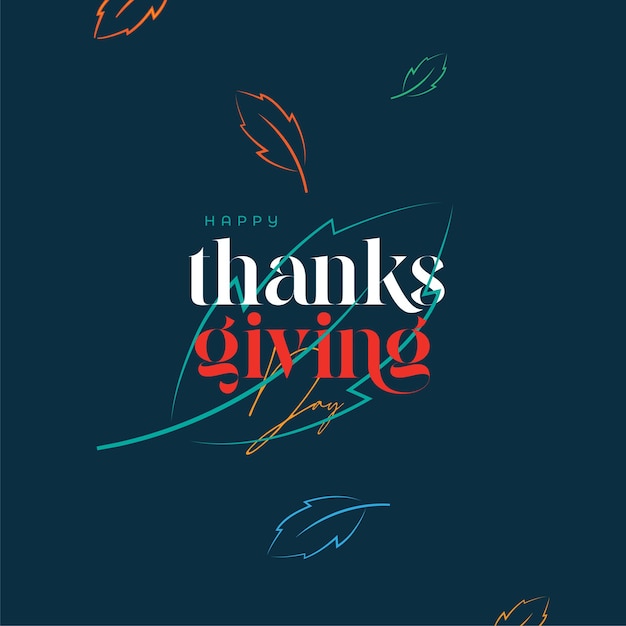 Szczęśliwy Dzień Dziękczynienia Szablon Projektu Typograficznego Pozdrowienia Tła