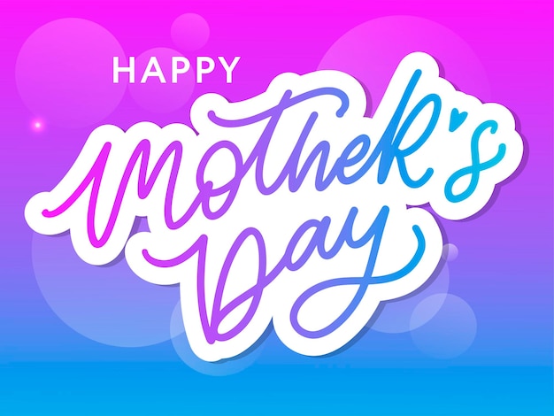 Szczęśliwy Dzień Matki Napis Ręcznie Kaligrafia Ilustracji Wektorowych Karta Dzień Matki Z Kwiatami