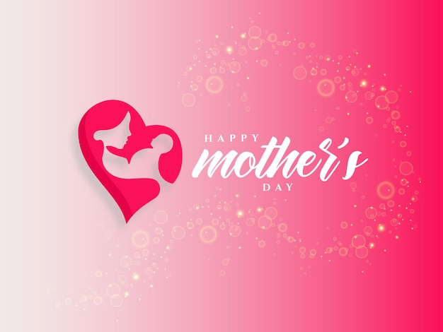 Szczęśliwy Dzień Matki Piękny Symbol Logo I Karta Okolicznościowa Z życzeniami Miłości Z Ramą Serca