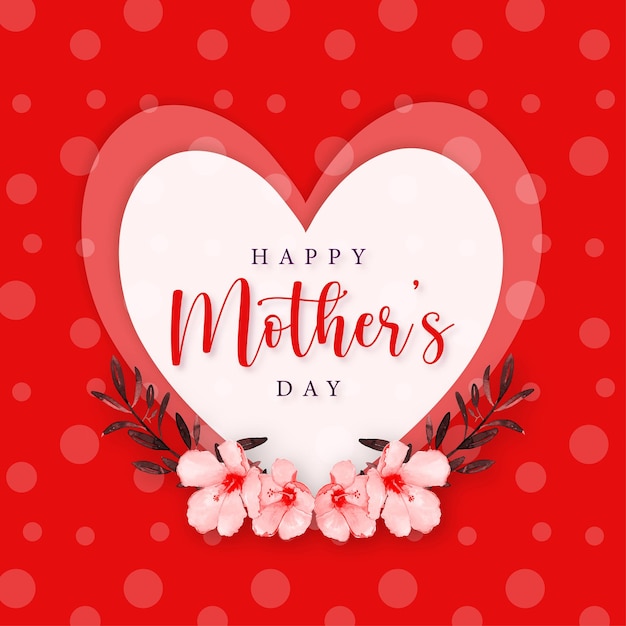 Szczęśliwy Dzień Matki Pozdrowienia Czerwone Różowe Tło Baner Projektowania Mediów Społecznościowych Darmowy Wektor
