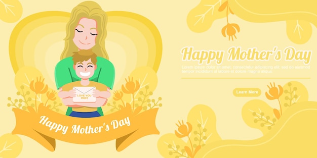 Szczęśliwy Dzień Matki śliczny Baner