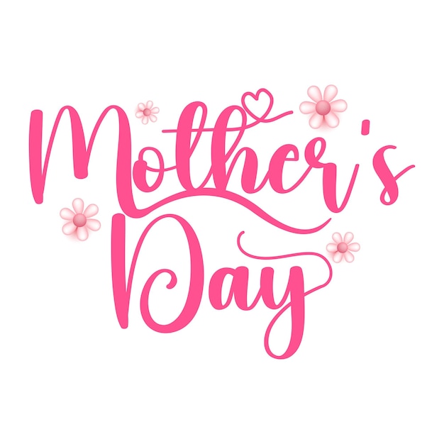 Szczęśliwy Dzień Matki Typografia Wektorowy Z Kolorowymi Kwiatami Miłość I Motyl