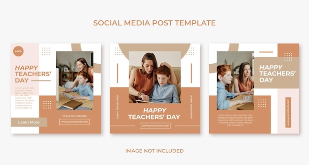Plik wektorowy szczęśliwy dzień nauczyciela szablon postu w mediach społecznościowych