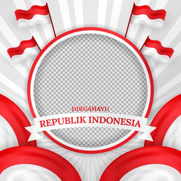 Plik wektorowy szczęśliwy dzień niepodległości indonezji twibbon luksusowe tło