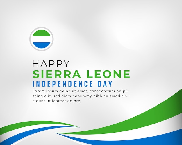 Szczęśliwy Dzień Niepodległości Sierra Leone 27 Kwietnia Celebracja Wektor Na Plakat Baner Reklamowy