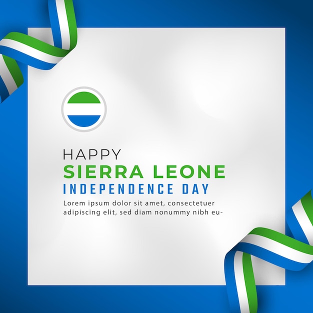 Szczęśliwy Dzień Niepodległości Sierra Leone 27 Kwietnia Celebracja Wektor Na Plakat Baner Reklamowy