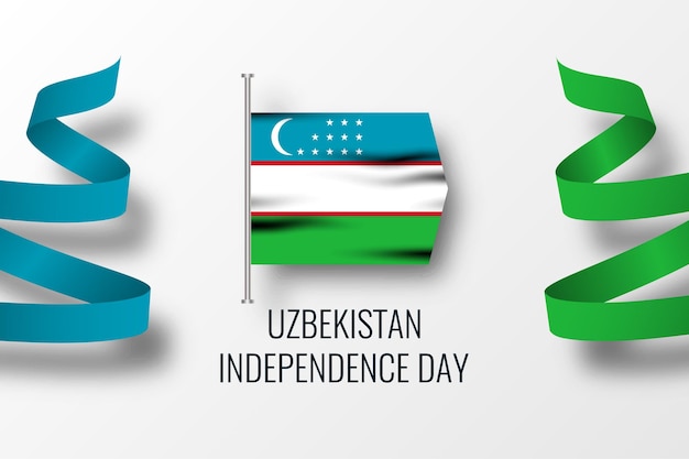 Szczęśliwy Dzień Niepodległości Uzbekistan Ilustracja Szablonu Projektu