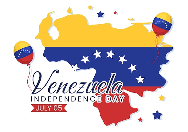 Szczęśliwy Dzień Niepodległości Wenezueli Ilustracji Wektorowych Z Flagami I Konfetti W Memorial Holiday