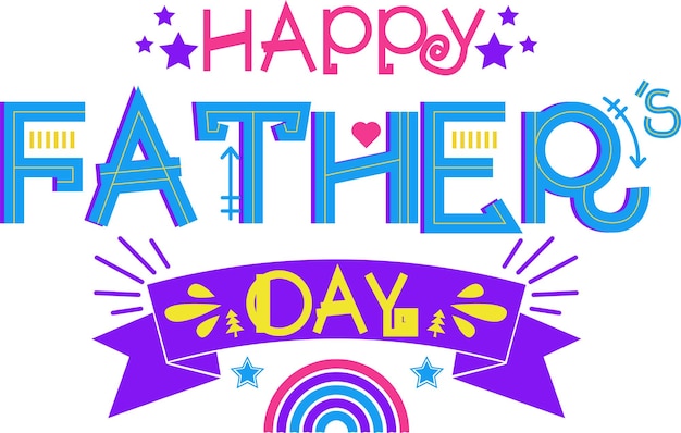 Szczęśliwy Dzień Ojca Karty Krój Płaski Ikona Wektor Symbol Naklejki Ilustracja Projekt