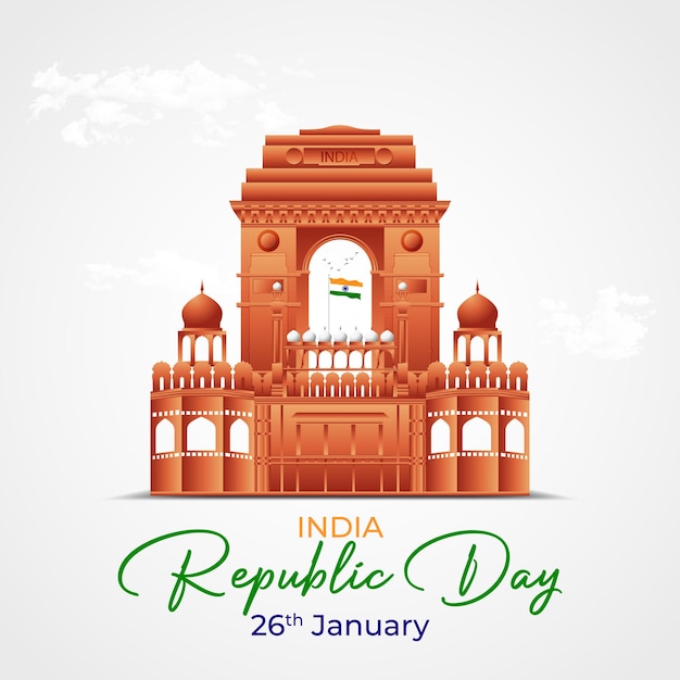 Szczęśliwy Dzień Republiki Indie Post W Mediach Społecznościowych