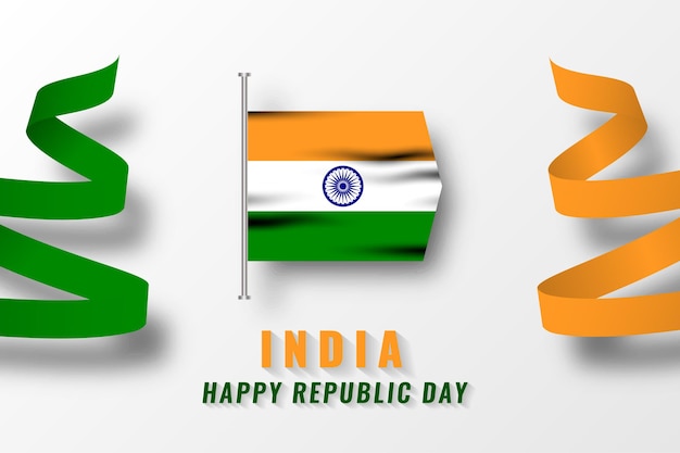 Szczęśliwy Dzień Republiki Indii Szablon Projektu Illusration
