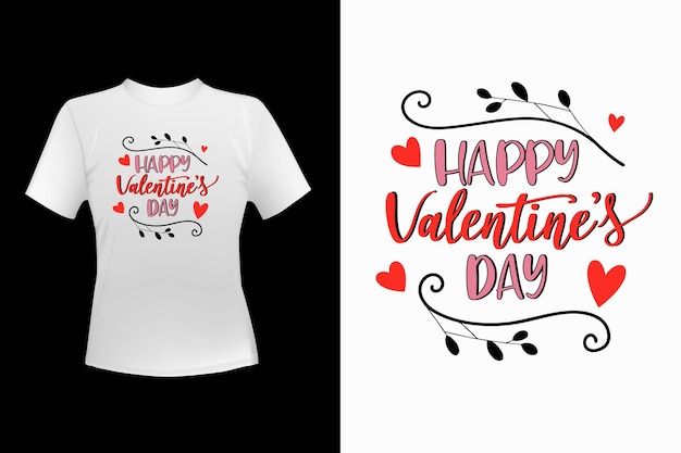 Szczęśliwy Dzień Świętego Walentynki T-Shirt w kształcie serca