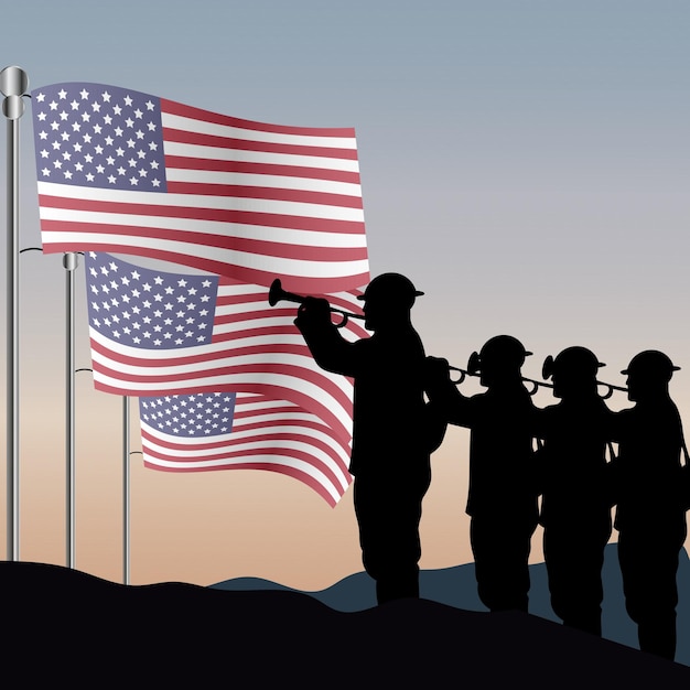 Szczęśliwy dzień weteranów, amerykańskie flagi, dzień patriotyzmu, szczęśliwy dzień niepodległości USA.
