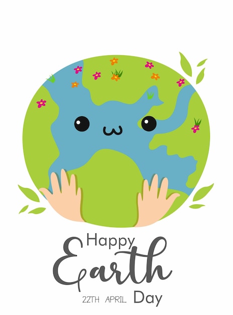 Szczęśliwy Dzień Ziemi 22 Kwietnia Wektorowa Ilustracja Ekologiczna Dla Karty Społecznej Plakat Transparent Dla środowiska