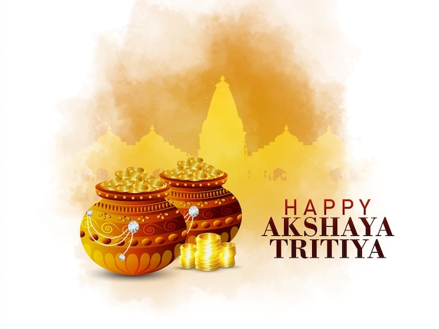 Plik wektorowy szczęśliwy festiwal akshaya tritiya ze złotą monetą