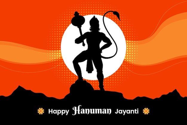 Plik wektorowy szczęśliwy festiwal hanuman jayanti święto narodzin pana hanumana kartka powitawkowa wektor