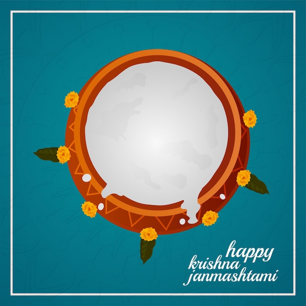 Plik wektorowy szczęśliwy festiwal janmashtami w indiach z makhan mataki