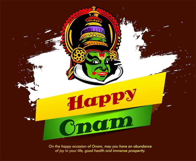 Szczęśliwy Festiwal Onam W Południowych Indiach Kerala. Ilustracja Wektorowa