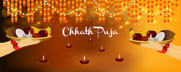 Szczęśliwy festiwal słońca chhath puja w Indiach