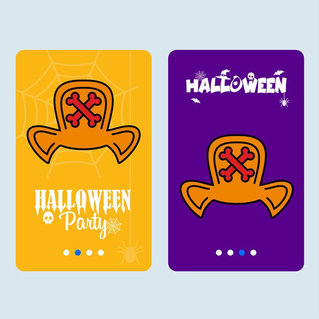 Szczęśliwy Halloweenowy Zaproszenie Projekt Z Kapeluszowym Wektorem