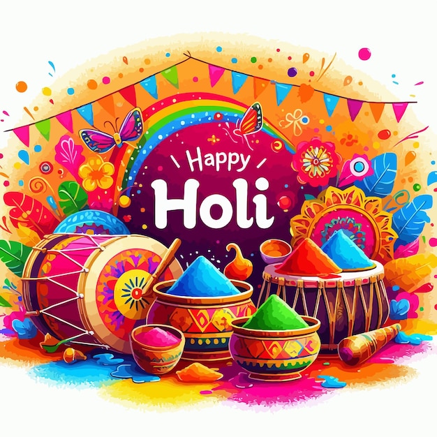 Plik wektorowy szczęśliwy holi indyjski festiwal religijne tło koncepcja kolor festiwal indii