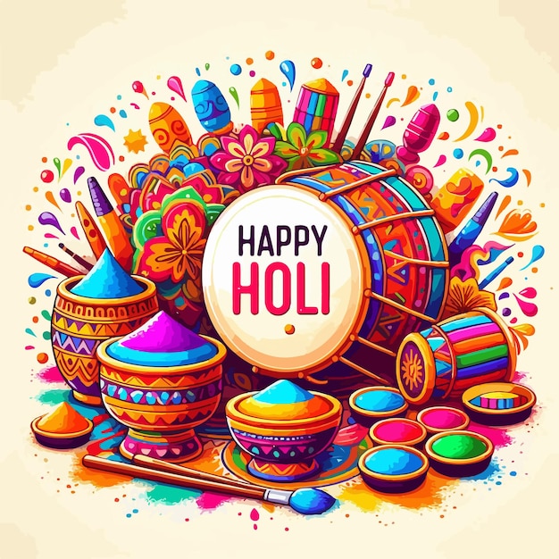 Plik wektorowy szczęśliwy holi indyjski festiwal religijne tło koncepcja kolor festiwal indii