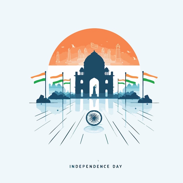 Plik wektorowy szczęśliwy indyjski dzień niepodległości wektor tła z flagą w mediach społecznościowych i koncepcją baneru