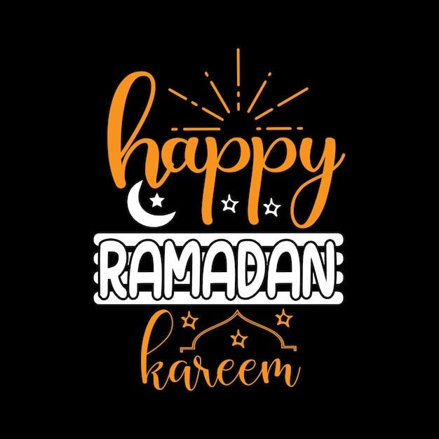 Szczęśliwy Napis Typografii Ramadan Kareem Na Koszulce