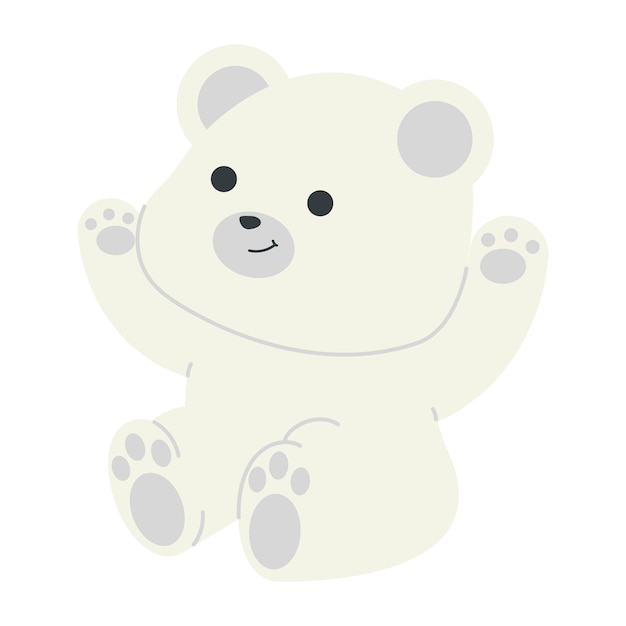 szczęśliwy niedźwiedź polarny siedzący kreskówka