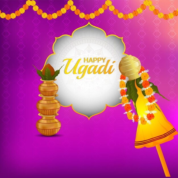 Szczęśliwy Projekt Festiwalu Ugadi W Indiach Południowych