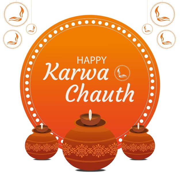 Szczęśliwy projekt ilustracji chauth karwa