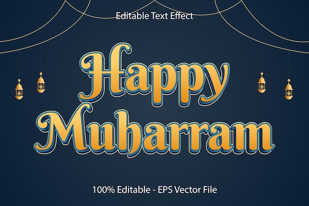 Szczęśliwy Projekt Muharram 3d Emboss Cartoon Style