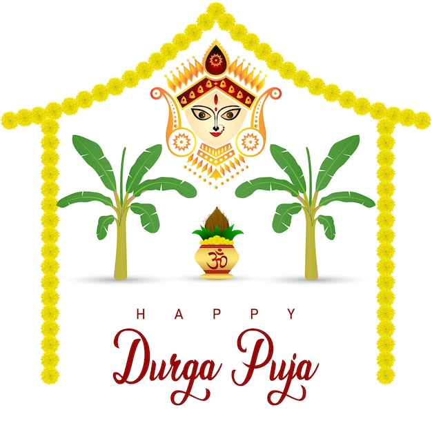Szczęśliwy Projekt Postu W Mediach Społecznościowych Durga Puja