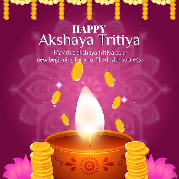 Szczęśliwy Projekt Szablonu Festiwalu Obchodów Festiwalu Akshaya Tritiya