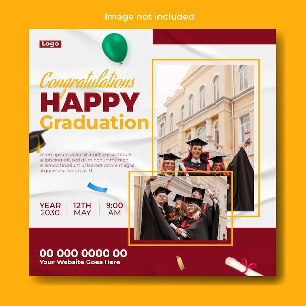 Szczęśliwy projekt szablonu po ukończeniu studiów