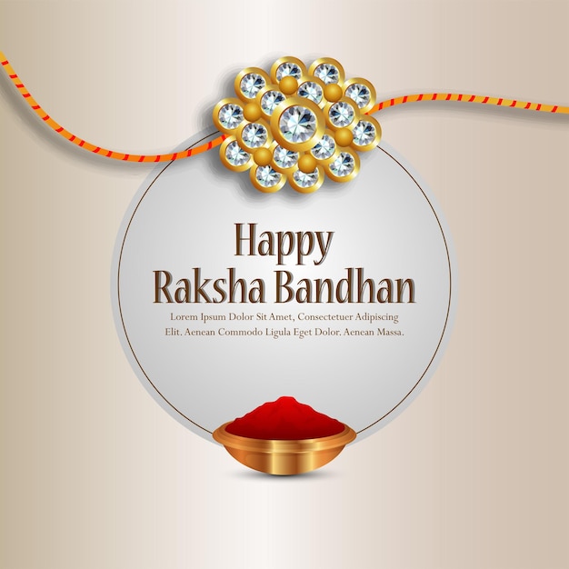 Szczęśliwy Raksha Bandhan Crystal Rakhi