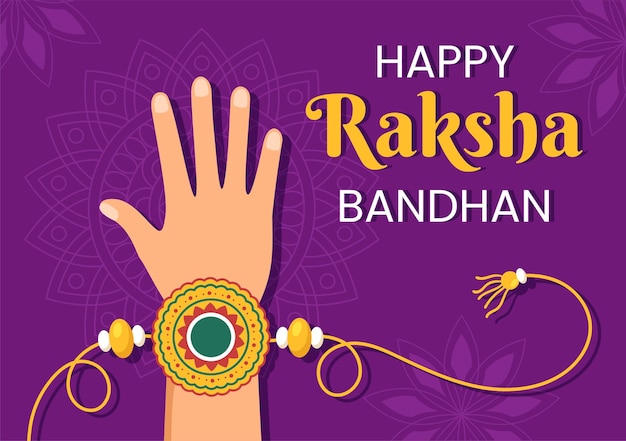 Szczęśliwy Raksha Bandhan Ilustracja Kreskówka W Obchodach Indyjskiego Festiwalu