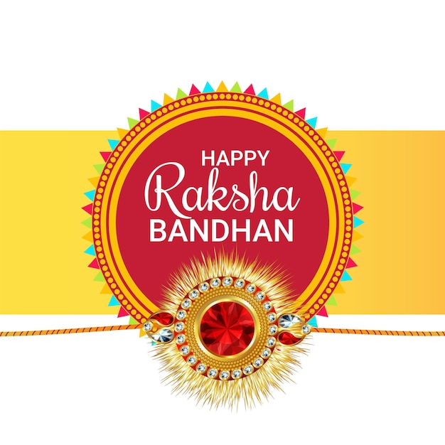 Szczęśliwy raksha bandhan indyjski festiwal świętowanie kartka z kreatywnym rakhi