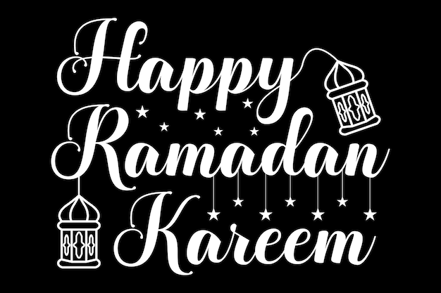 Szczęśliwy Ramadan Typografia Wektor Islamska Kaligrafia Szczęściowy Ramadan Wektor Ramadan Kareem Ramadan