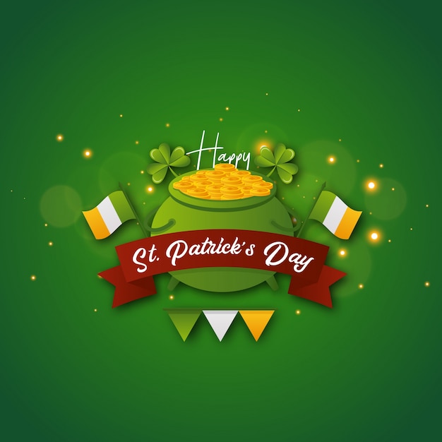 Plik wektorowy szczęśliwy saint patrick's day greeting card illustration template