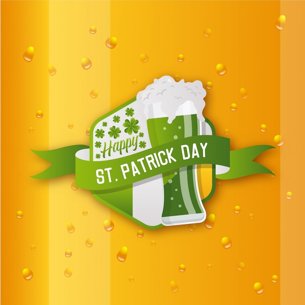 Szczęśliwy Saint Patrick's Day Greeting Card Illustration Template