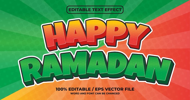 Szczęśliwy Styl Efektu Tekstu Ramadan