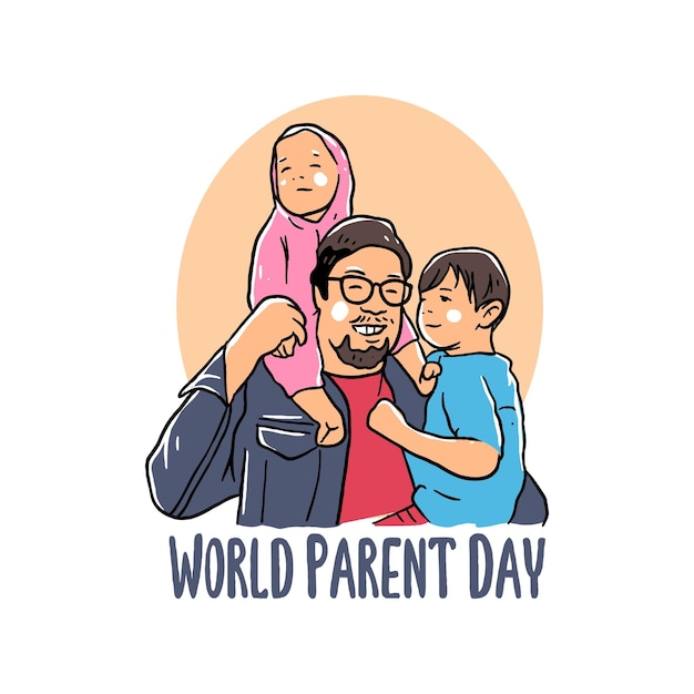 Plik wektorowy szczęśliwy świat dzień rodzica premium wektor