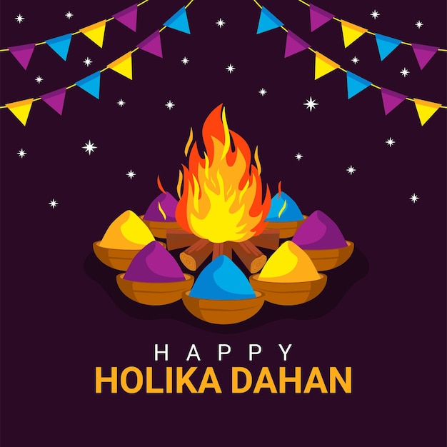 Szczęśliwy szablon plakatu holika dahan
