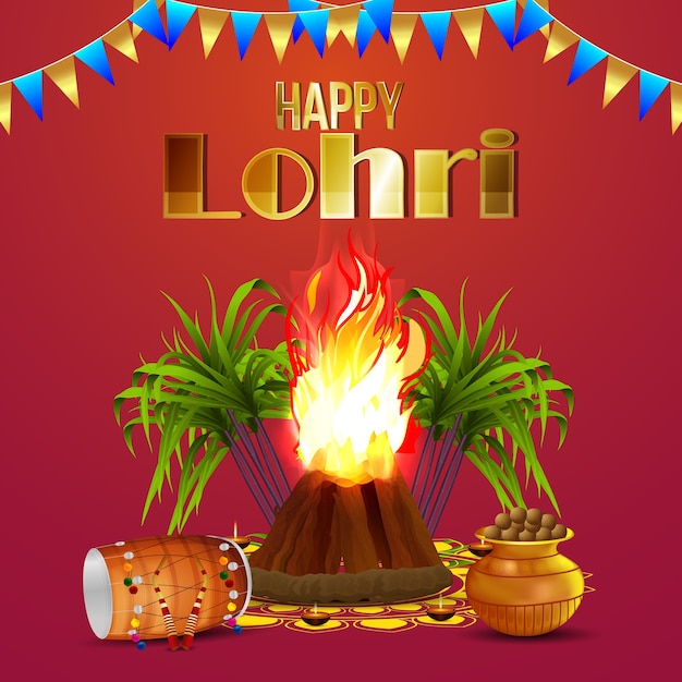 Szczęśliwy tło festiwalu lohri